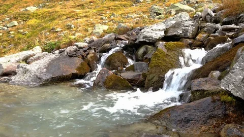 Stream in the Silvretta Alps in Austria Video stock 72404885
