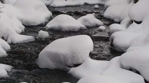 Stream Snow Snowing EDITED LTGrade Stock Footage 92749000
