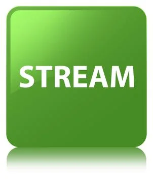 Stream soft green square button Stock Illustration