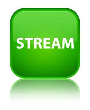 Stream special green square button Stock Illustration