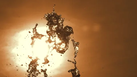 Stream spraying water drops. Drops of up and falling water from the fountain. 库存影片 245167254