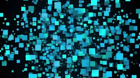 Stream of square particles Geometric wave from scattering 3d render cubes.... Stock Photos