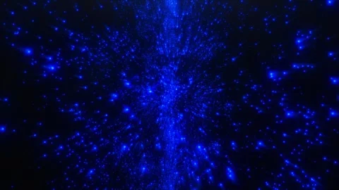 A stream of stars in the dark space of a deep blue color Stock Footage 297584561