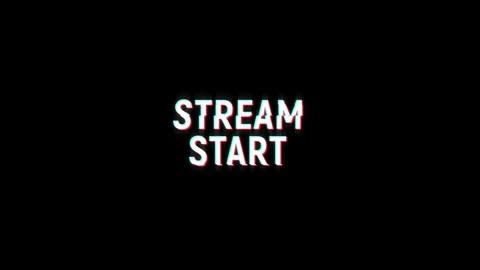 Stream start pixel text animation with glitch effect on black background 库存影片 313451744