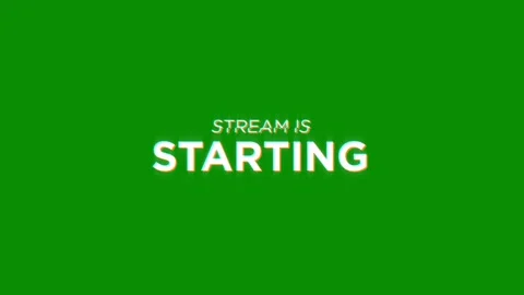 Stream is starting pixel text animation with glitch effect on black background Видео 313451730