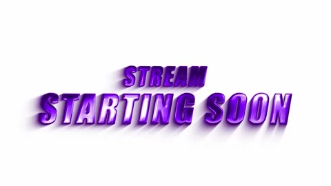 Stream starting soon 3D text animation in purple for live broadcasts and events Stock Footage 340459190
