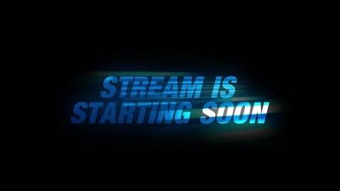 Stream Is Starting Soon Blue Light Text Video stock 220487373