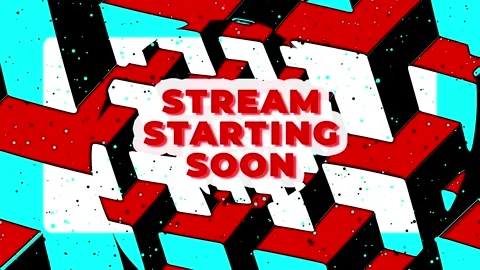 Stream starting soon with colorful patterns and graphics Stock-Footage 346122222