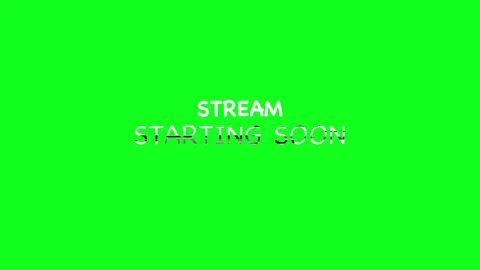 Stream starting soon glitch animation show on green background Stock Footage 311602427