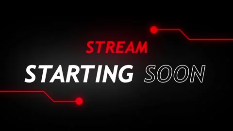 Stream starting soon neon RED text animation suitable for video live stream.. Video stock 322967717