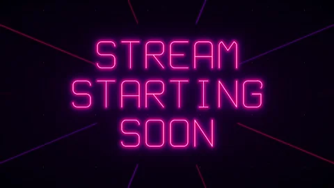 Stream starting soon neon sign animation with glitch effect for gaming live.. Stock-Footage 344851585