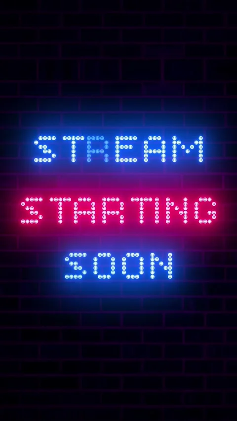 Stream Starting Soon Neon Text, Vertical Animated Screen for Social Media Stock Footage 317627591