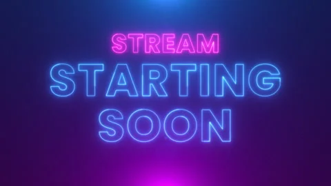Stream starting soon neon text animation suitable for video live streaming. Stock Footage 320999317