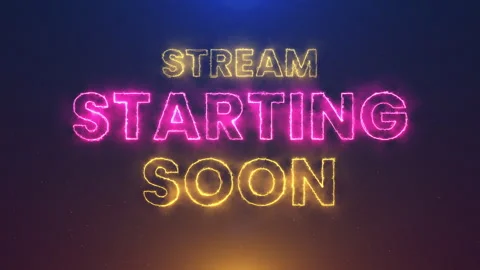 Stream starting soon neon text animation suitable for video live streaming. Stock Footage 320999393