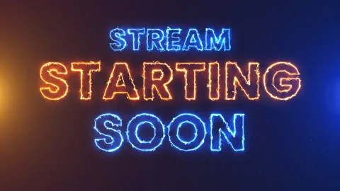 Stream starting soon neon text animation suitable for video live streaming. Stock Footage 320999406