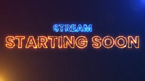Stream starting soon neon text animation suitable for video live streaming. Stock Footage 320999446