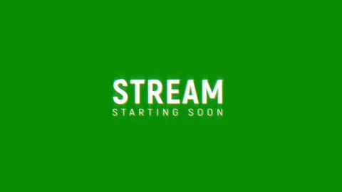 Stream starting soon pixel text animation with glitch effect on black background Video stock 313451678
