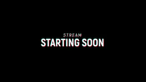 Stream starting soon pixel text animation with glitch effect on black background Stock Footage 313451761