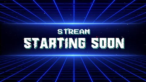 Stream Starting Soon Screen with Glitch Effect Retro Pixel Art Stock Footage 318045665