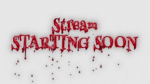 Stream starting soon text with dripping blood suitable for video live streaming. Stock Footage 320112135