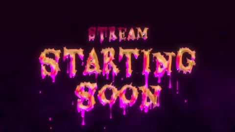 Stream starting soon text with dripping blood suitable for video live streaming. Stock Footage 320112154