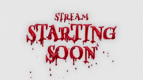 Stream starting soon text with dripping blood suitable for video live streaming. Stock Footage 320112200
