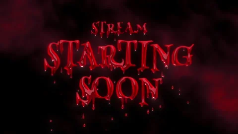 Stream starting soon text with dripping blood suitable for video live streaming. Stock Footage 320112220