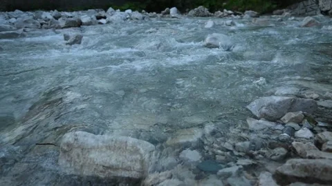 Stream stormy mountain river Video stock 151684767