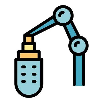 Stream studio microphone icon color outline vector イラスト素材