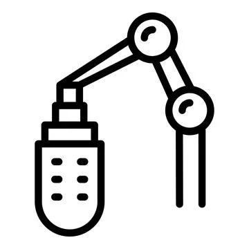 Stream studio microphone icon, outline style Stockillustratie