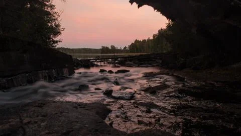 Stream in sunset Stock Photos