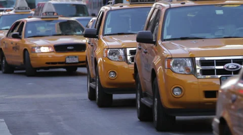 Stream of Taxis Stock Footage 33793430