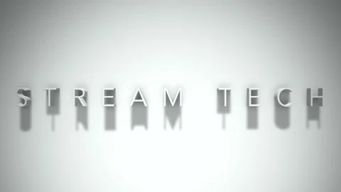 Stream tech 3D title animation with shadows on a white background Stock Footage 297047480