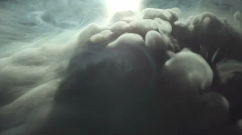 The stream of thick smoke on the background of dark surface. Slow motion capture Video stock 67269013