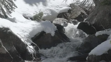 Stream Through Snow Closeup Stock Footage 85573568