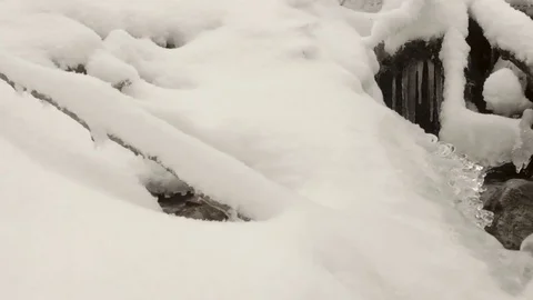 Stream through snow Stock Footage 69774366