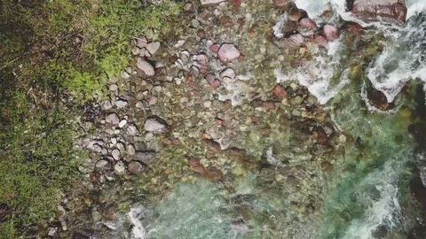 Stream top aerial view shot from 4k drone 動画素材 88947826