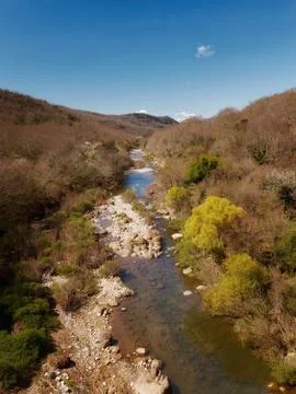 Stream, top view Stock Photos