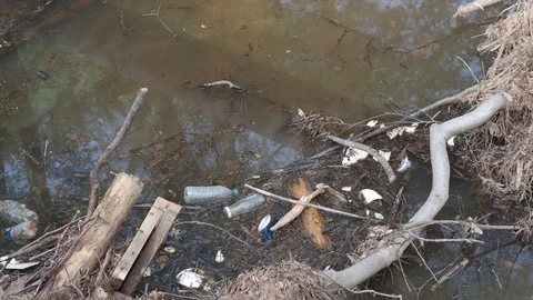 Stream Trash Stock Footage 106954617