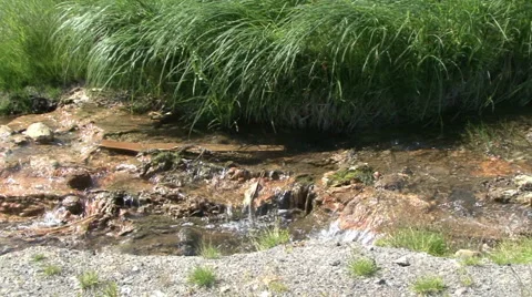Stream in the Valley of Mutnovsky volcano. Stock Footage 52488175