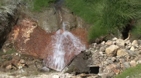 Stream in the Valley of Mutnovsky volcano. Stock Footage 52488736