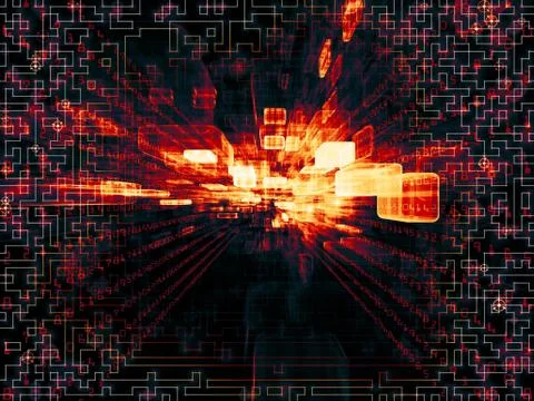 Stream of Virtual Space Stock Illustration