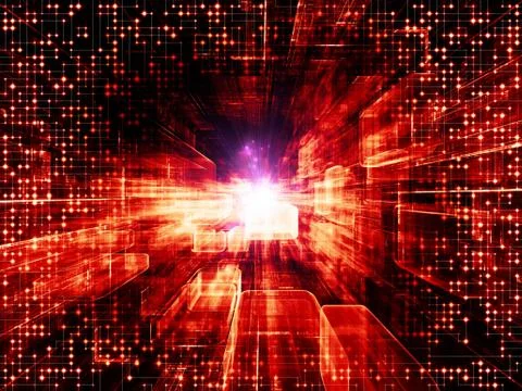 Stream of Virtual Space Stock Illustration