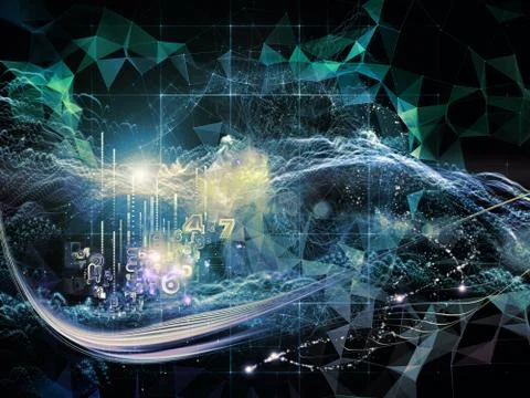 Stream of Virtual World Stock Illustration