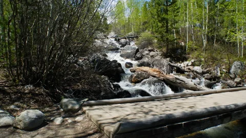 Stream w Footbridge 스톡 동영상 131492299