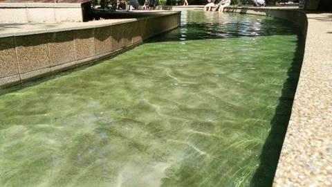 Stream of warm thermal water in the spa park Stock Footage 224470732