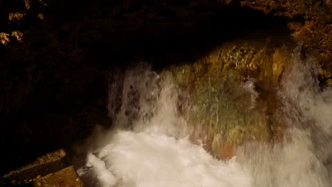 Stream of water in cave Stock Footage 87200372