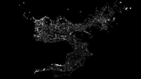 The stream of water, the circular motion, 3D, realistic picture. Stock-Illustration