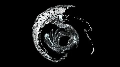 The stream of water, the circular motion, 3D, realistic picture. Stock-Illustration