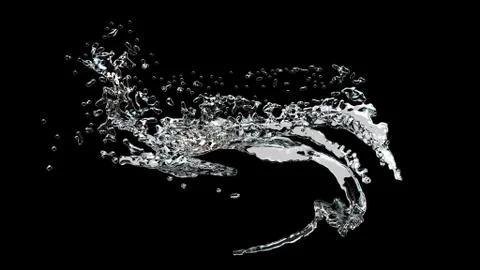 The stream of water, the circular motion, 3D, realistic picture. Stock-Illustration